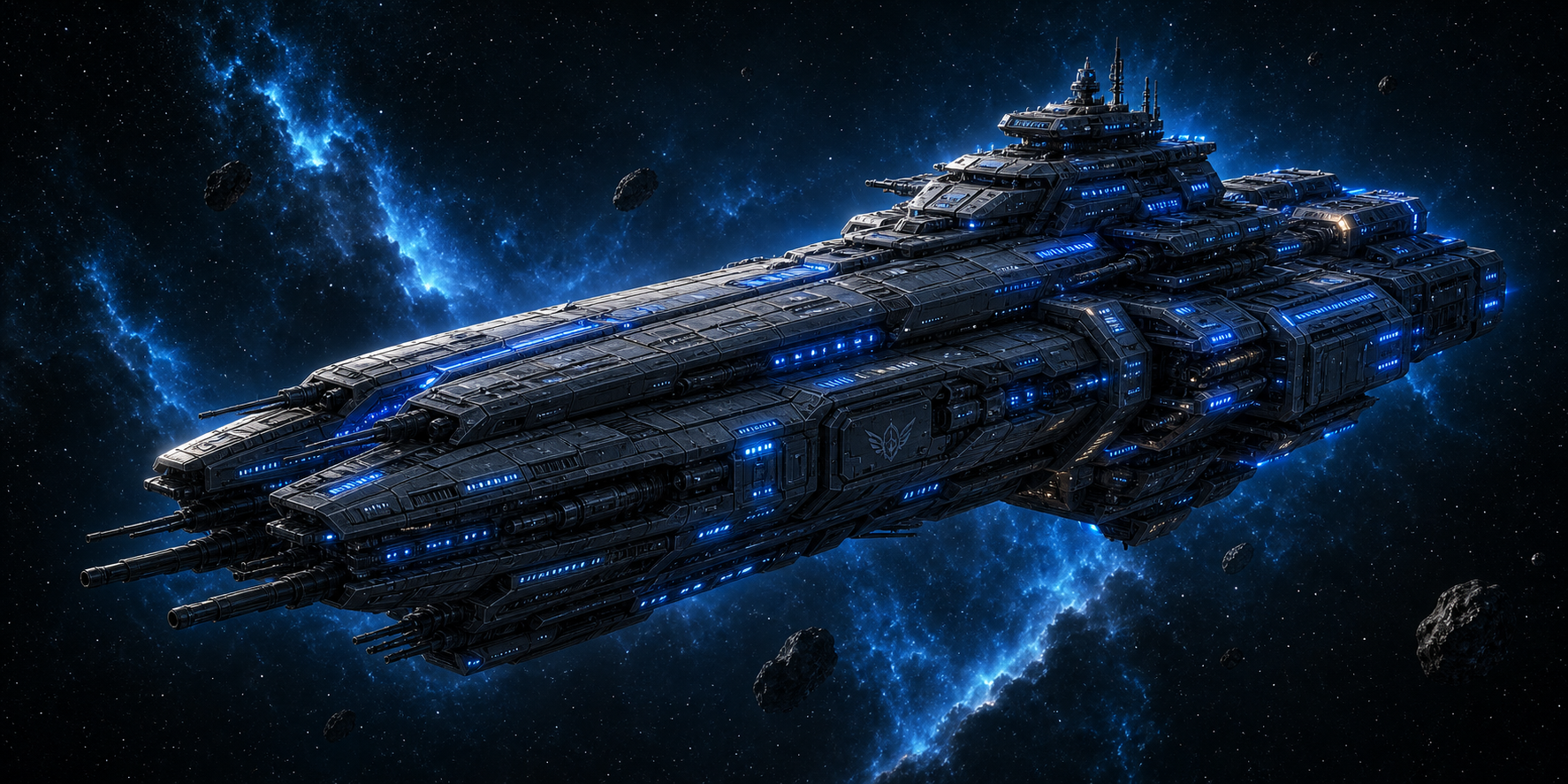 TFS Hammerfist — battleship class spaceship of the terran-federation card art