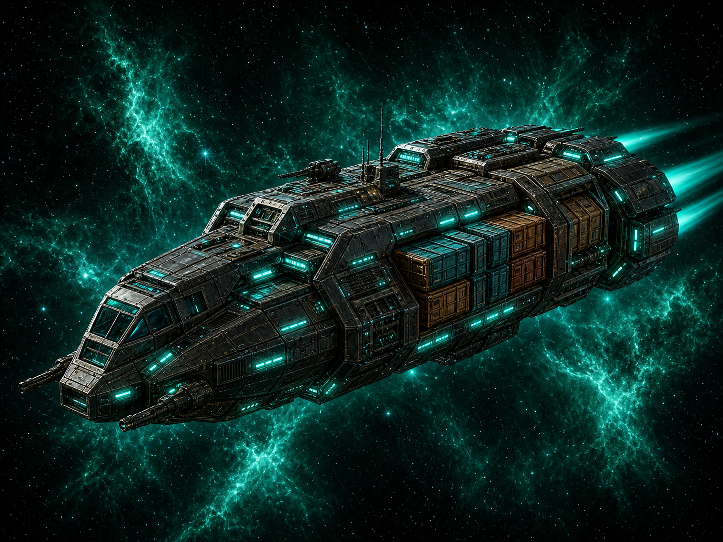 Nebula Drifter — corvette render (imposing, free-traders)