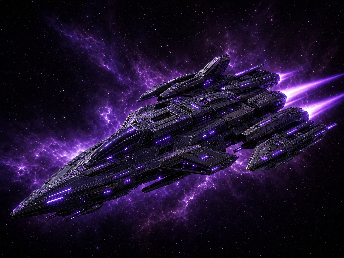 Void Stalker — frigate render (battle-ready, void-syndicate)